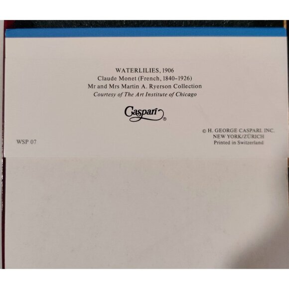 Vtg Caspari Bridge Ensemble Playing Cards Gift Set Waterlilies Claude Monet NOS - Picture 7 of 9